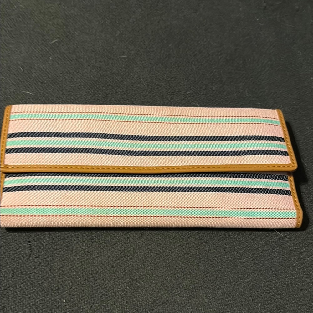 Striped Pink and Tan Women's Clutch